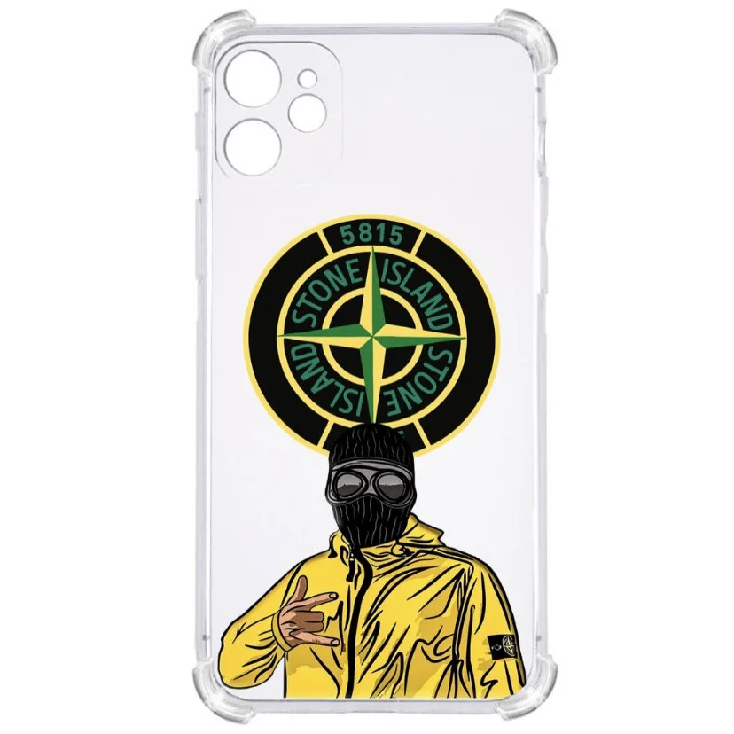 Прозорий протиударний чохол для IPHONE 11 з принтом: Stone Island (стон айленнд)