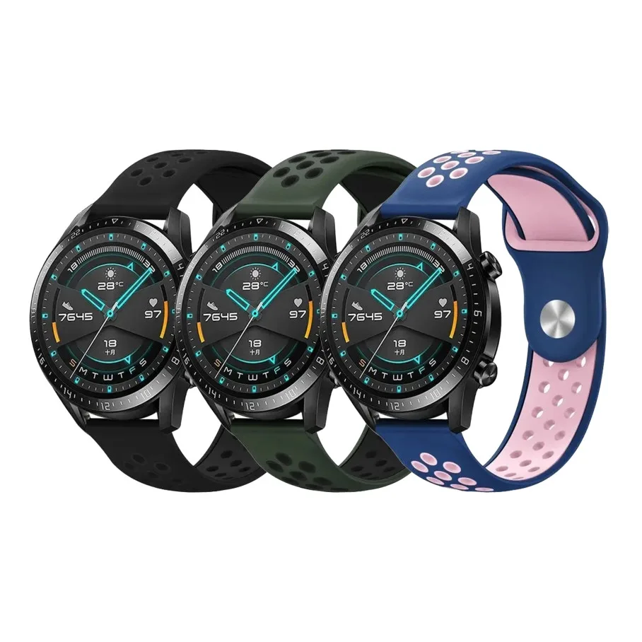 Ремінець Універс 22mm N Sport для Samsung/Amazfit/Huawei Black/Light Green