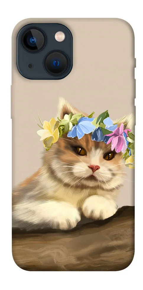 Чохол BLEX Cat in flowers для iPhone 13 mini (5.4
