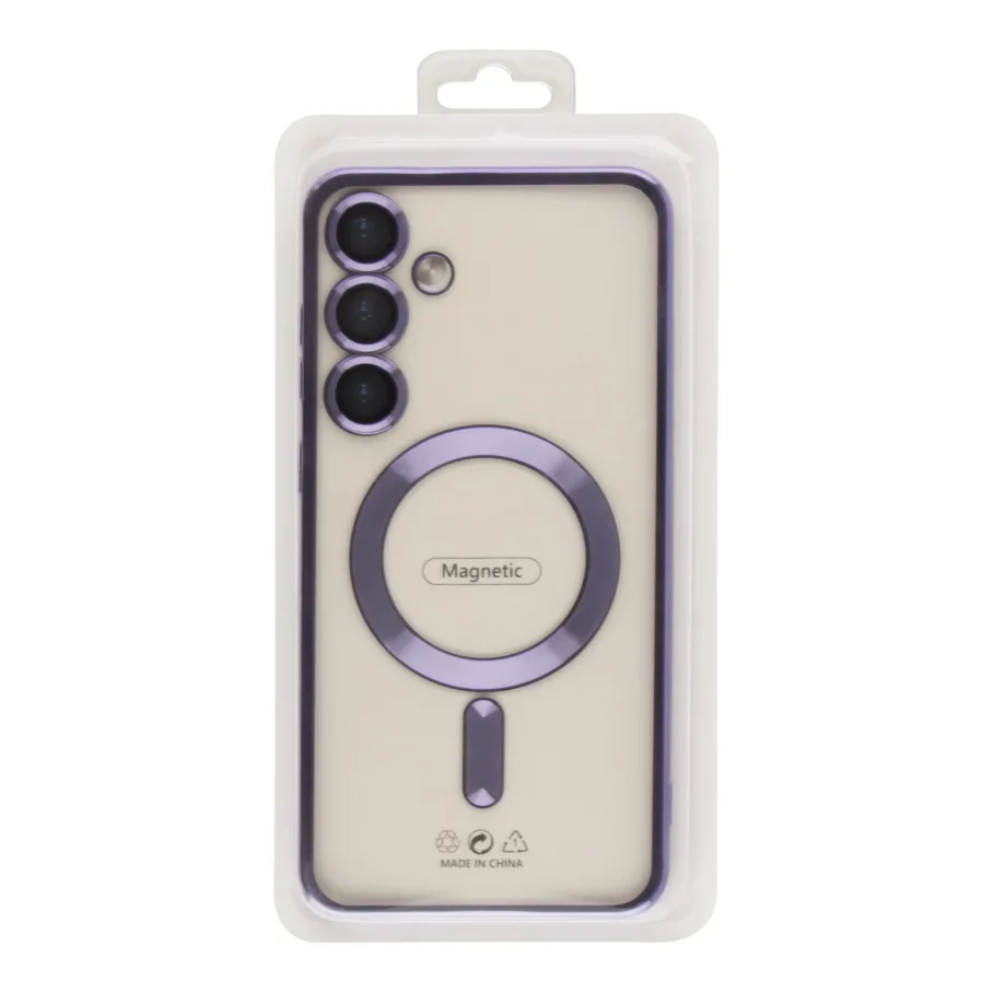 Чехол TPU Metallic Full Camera with Magsafe для Samsung Galaxy S24+ 5G (S926) Purple