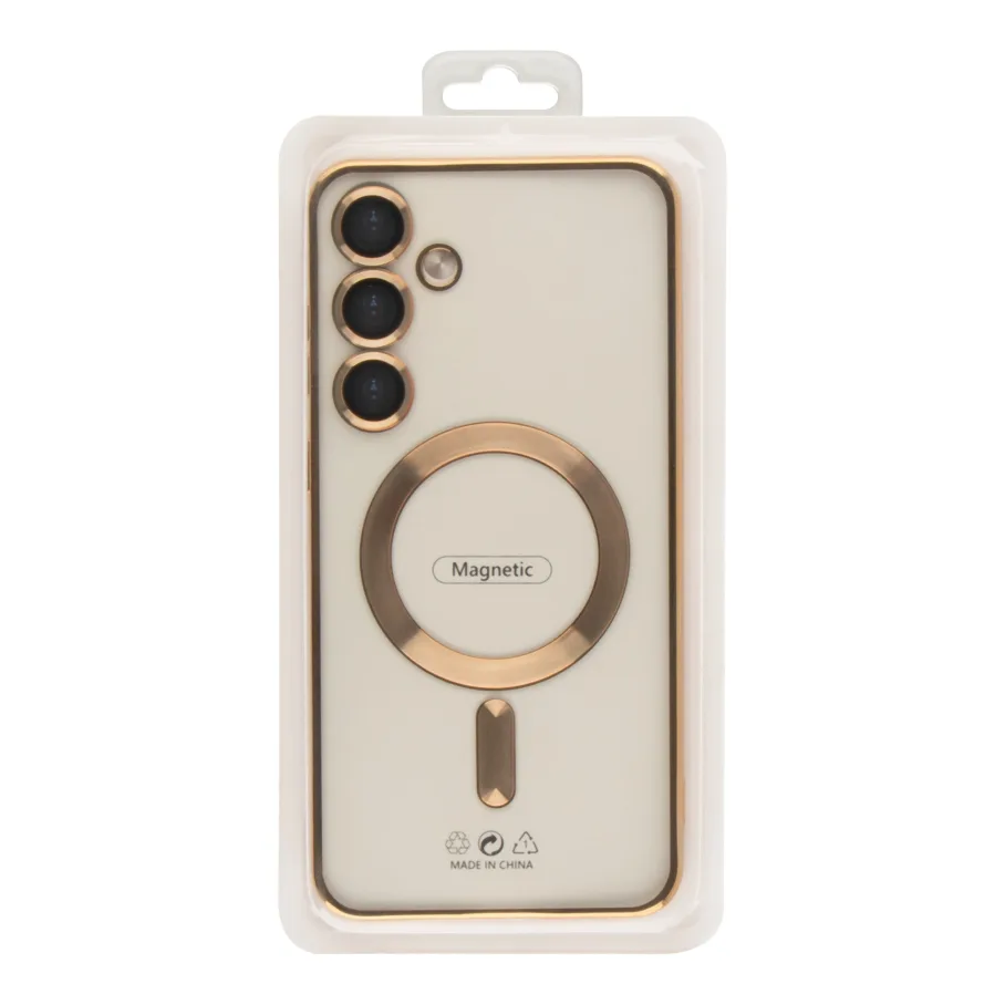Чехол TPU Metallic Full Camera with Magsafe для Samsung Galaxy S24+ 5G (S926) Gold