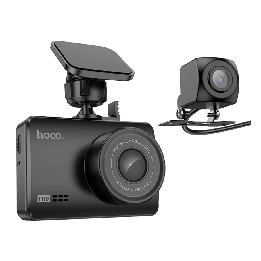 Відеореєстратор Hoco DV3 2,45-inch IPS+Камера Заднего Вида Чорний