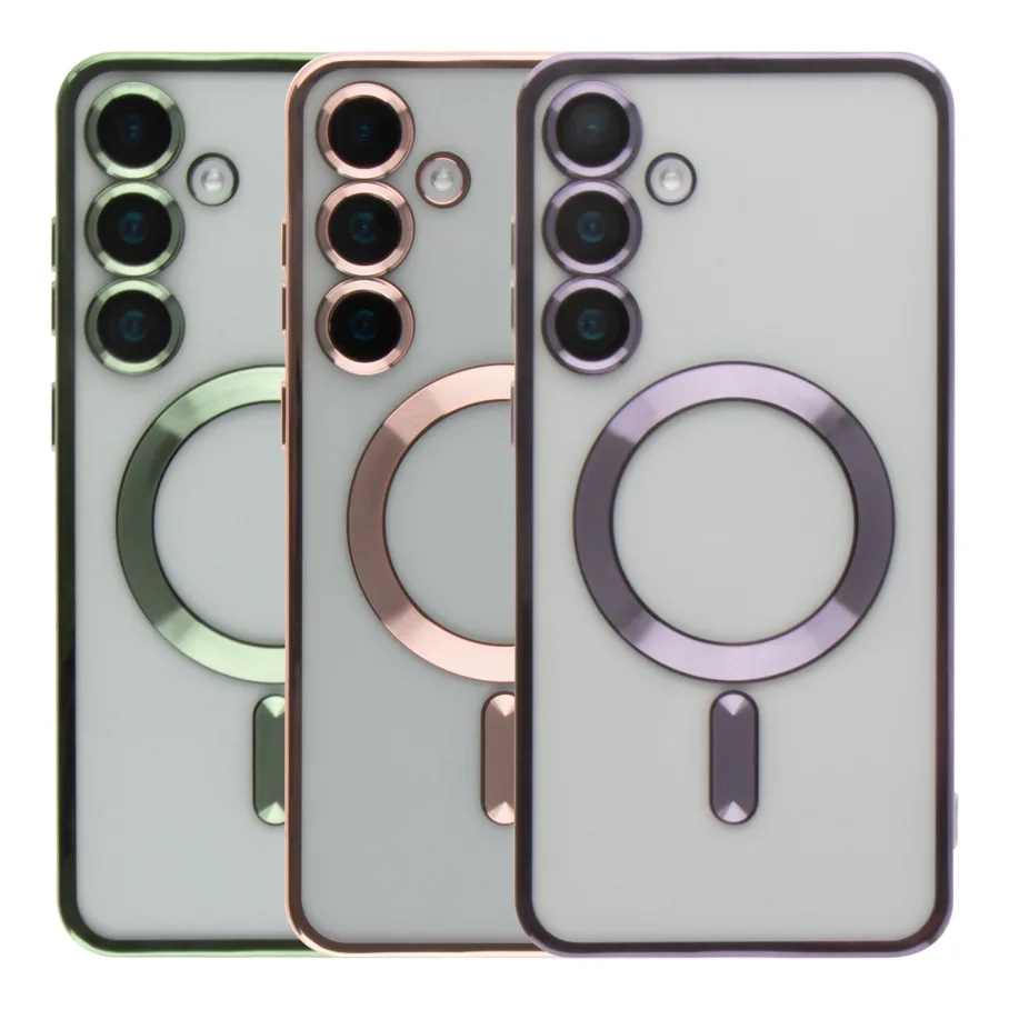 Чехол TPU Metallic Full Camera with Magsafe для Samsung Galaxy S24 5G (S921) Red