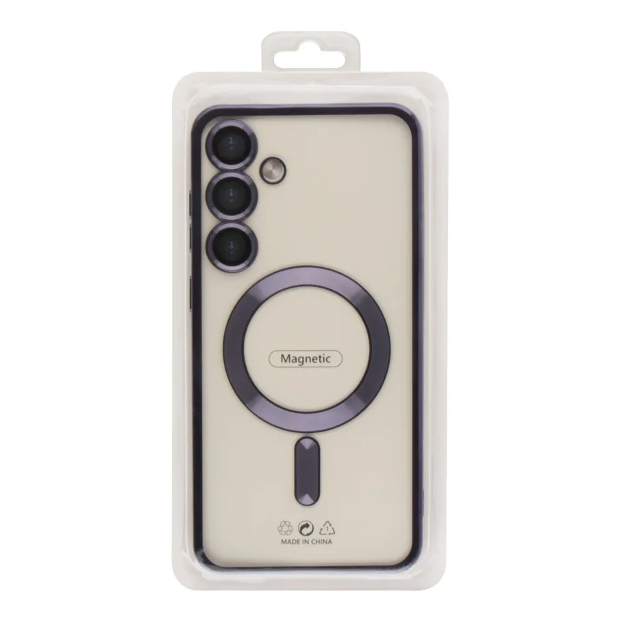 Чехол TPU Metallic Full Camera with Magsafe для Samsung Galaxy S24 5G (S921) Dark Purple