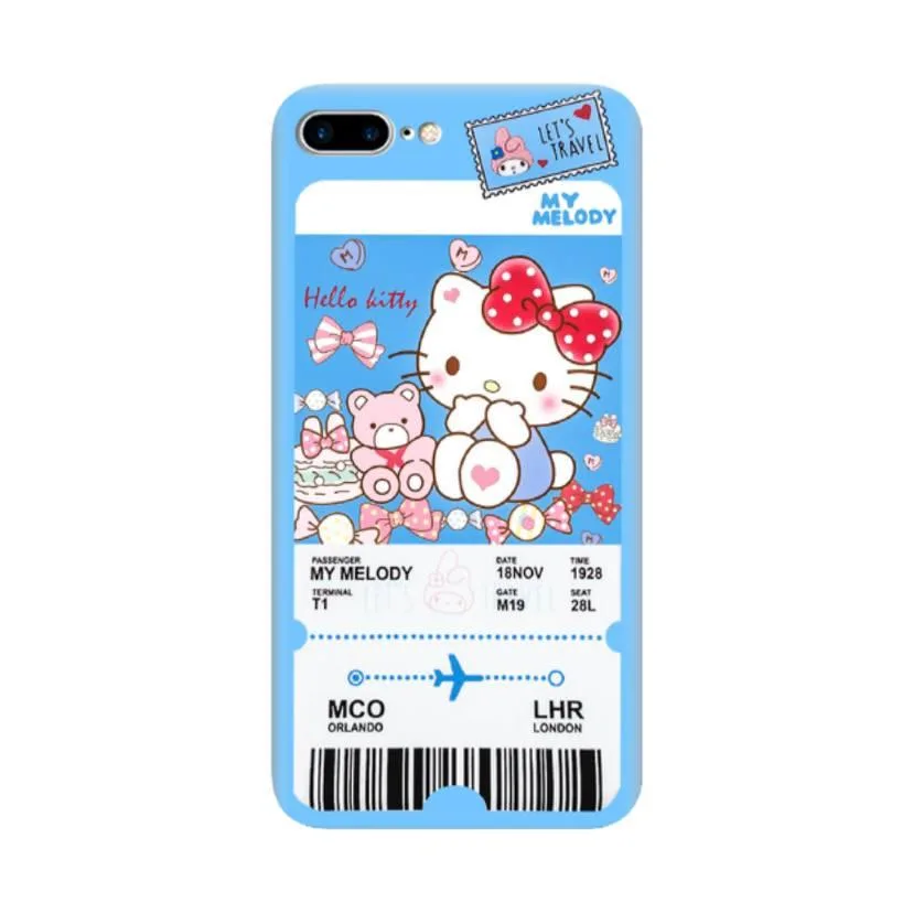 Блакитний Чохол BLEX з принтом для iPhone 8 plus / iPhone 7 plus | Принт: Hello Kitty / Хеллоу кітті #IPH12047