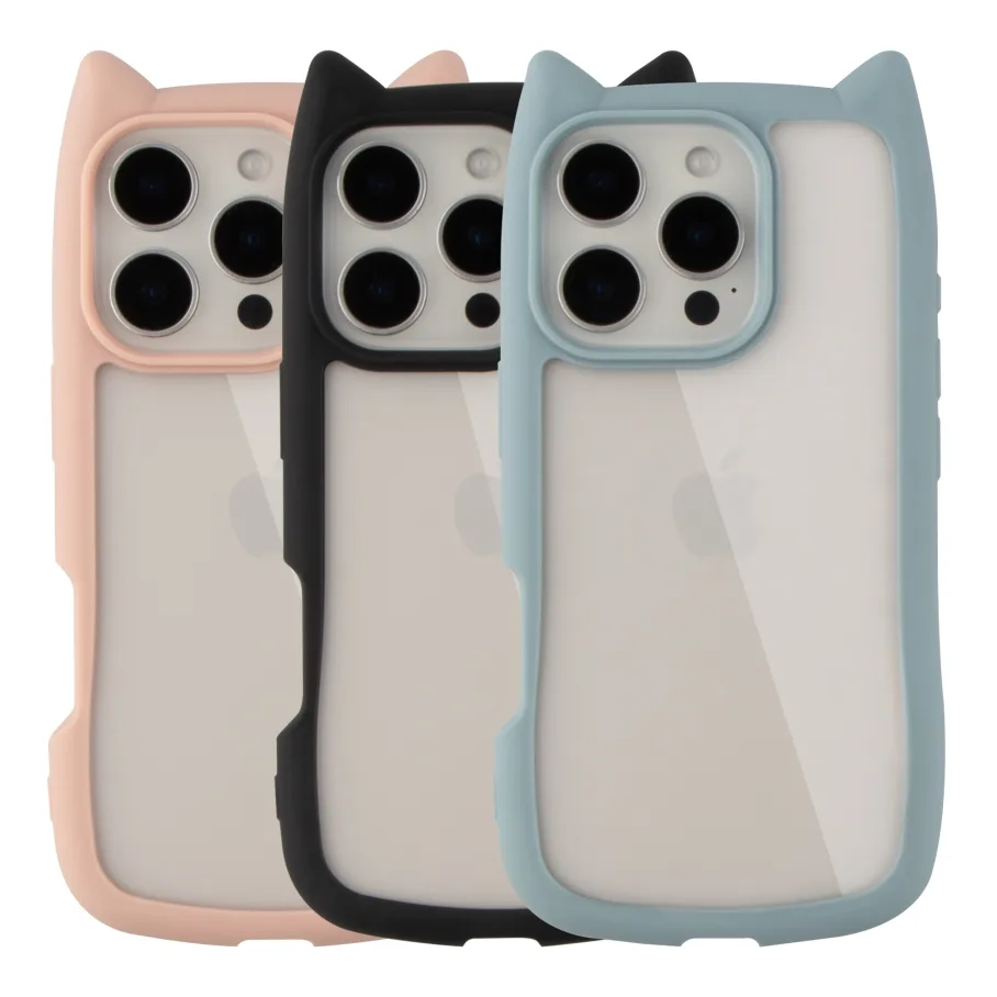 Чохол TPU+PC Cat Ears Case для iPhone 16 Pro Pink