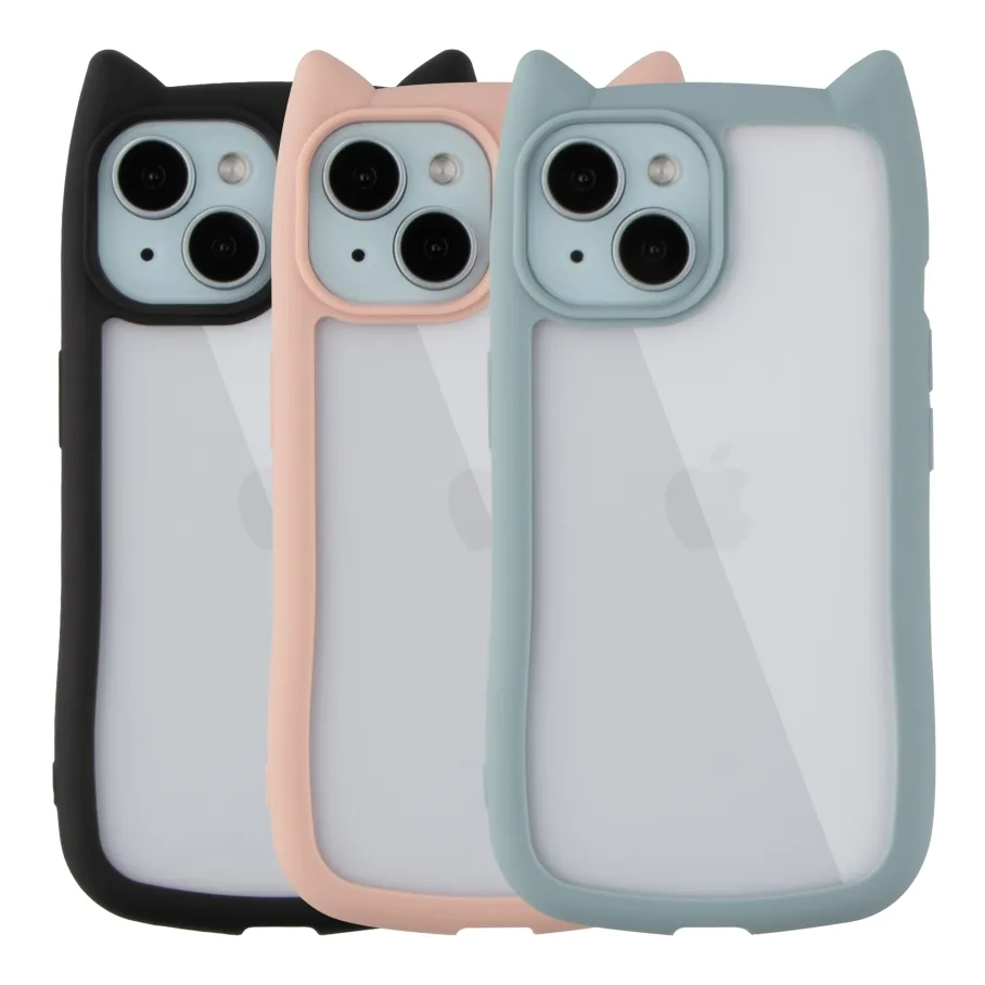 Чохол TPU+PC Cat Ears Case для iPhone 15 Pink