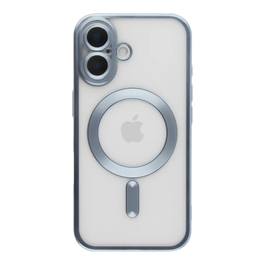 Чохол TPU Metallic Chrome Full Camera with Magsafe для iPhone 16 Chrome Blue