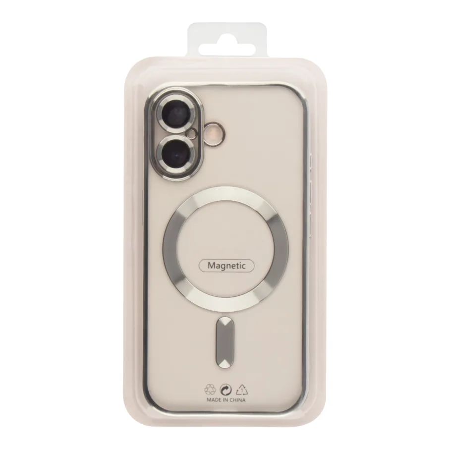 Чохол TPU Metallic Full Camera with Magsafe для iPhone 16 Silver
