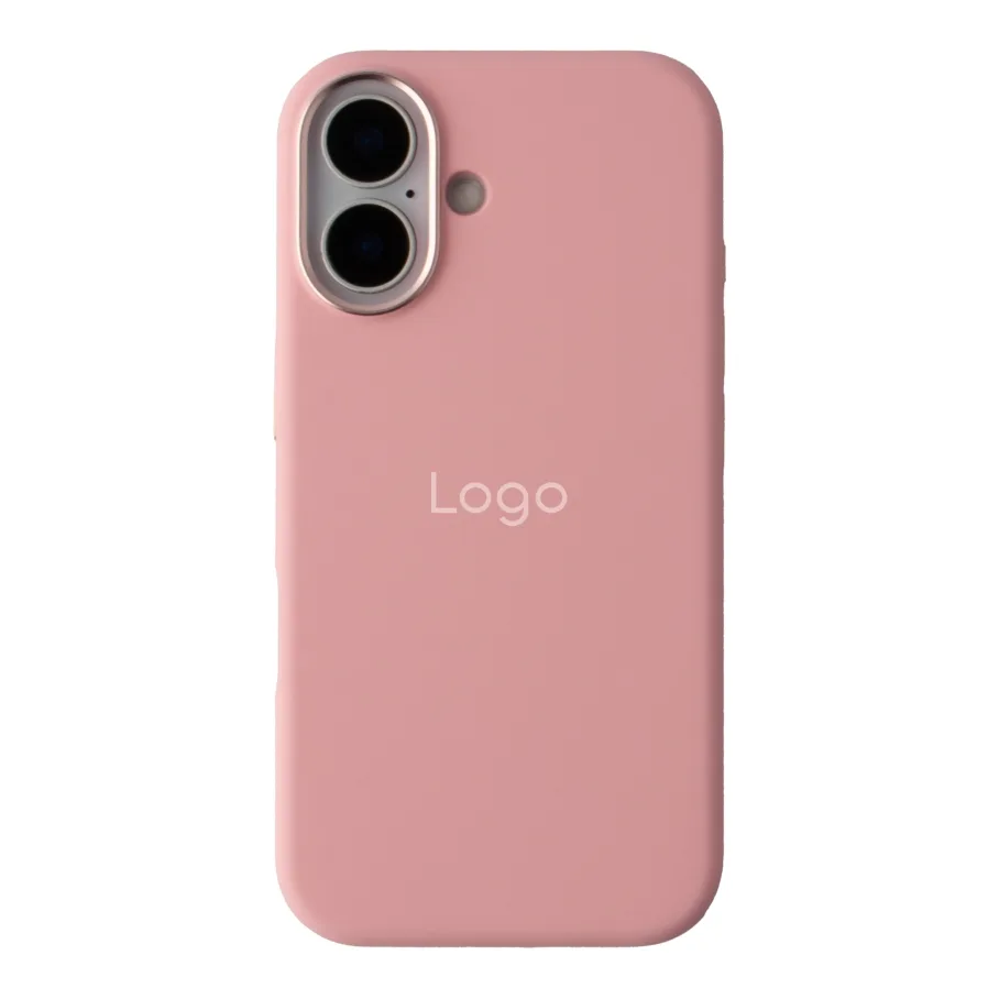 Чохол Silicone Case Metal Buttons (AA) для iPhone 16 Rose Powder