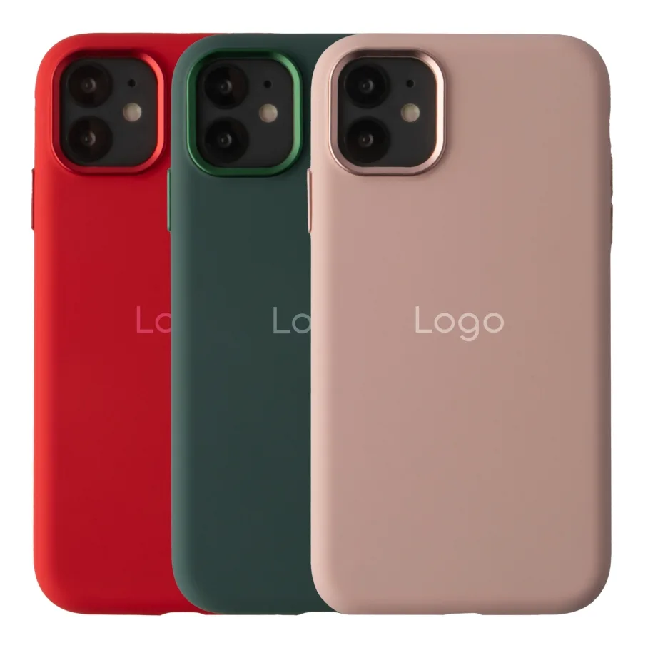 Чохол Silicone Case Metal Buttons (AA) для iPhone 11 Rose Powder