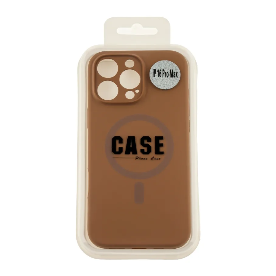 Чохол Glow Silicone Case Full Camera with Magsafe для iPhone 16 Pro Max New Brown