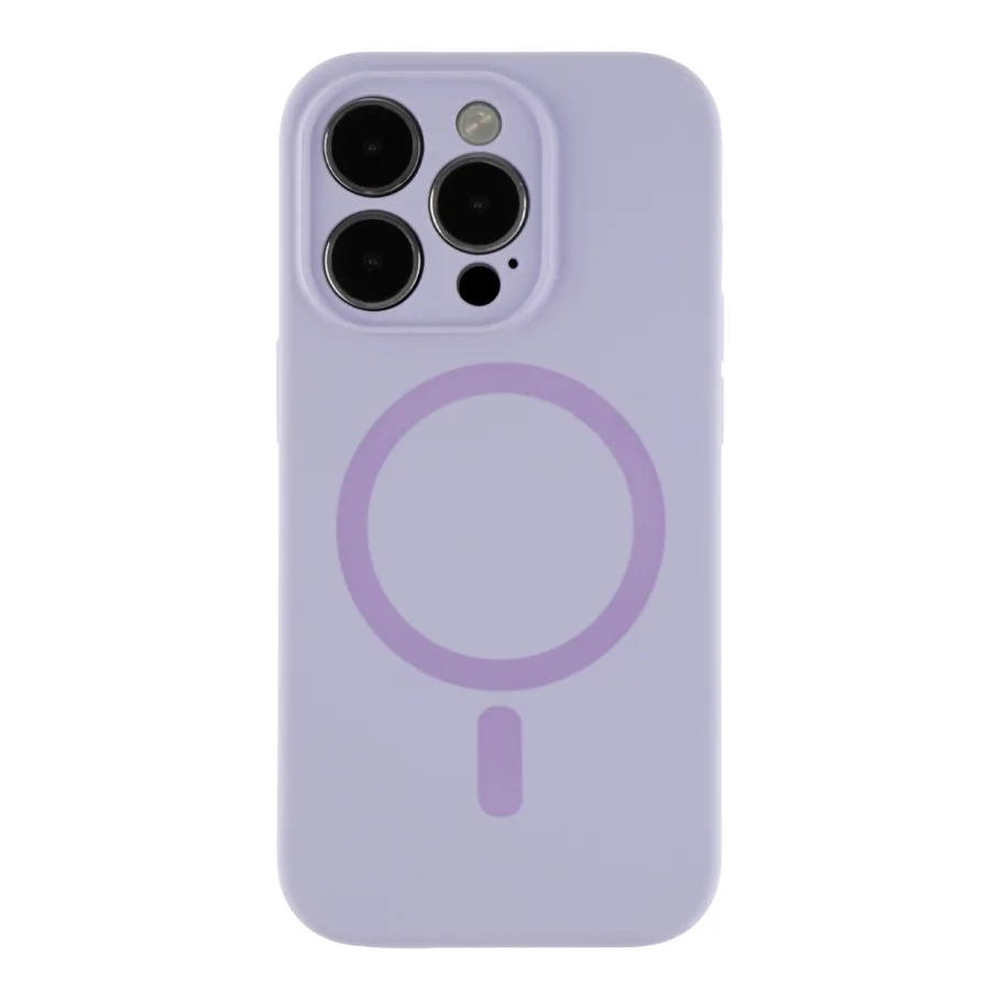 Чохол Glow Silicone Case Full Camera with Magsafe для iPhone 14 Pro Max Light purple