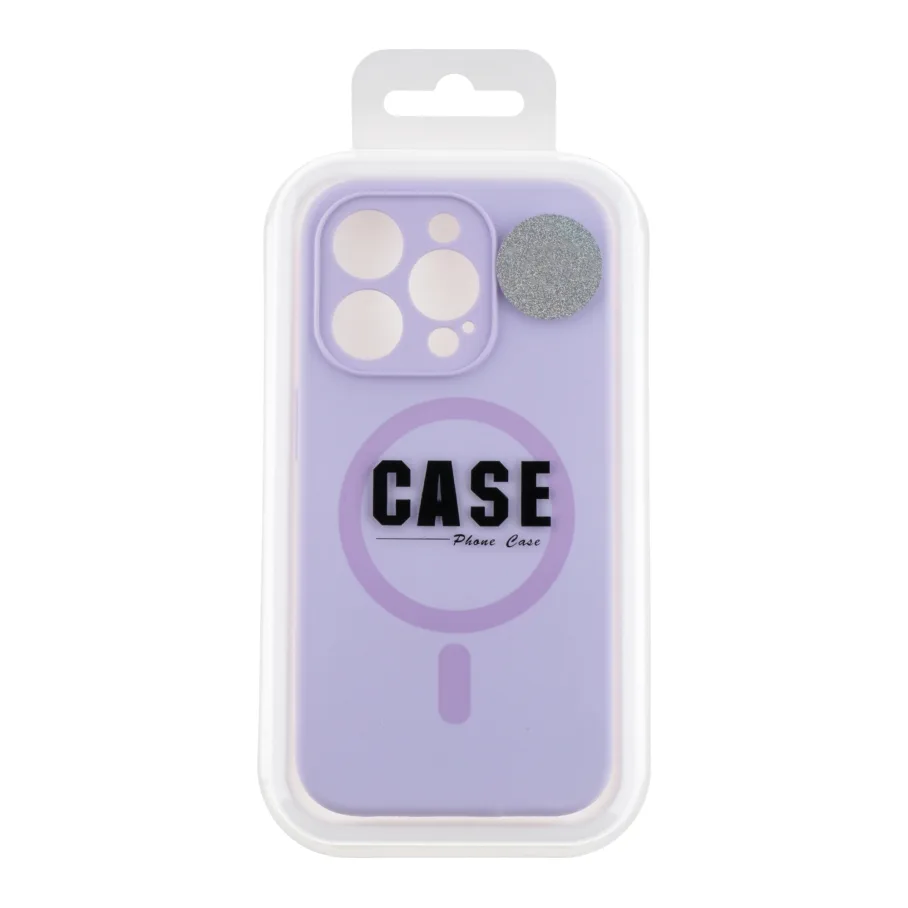 Чохол Glow Silicone Case Full Camera with Magsafe для iPhone 14 Pro Max Light purple