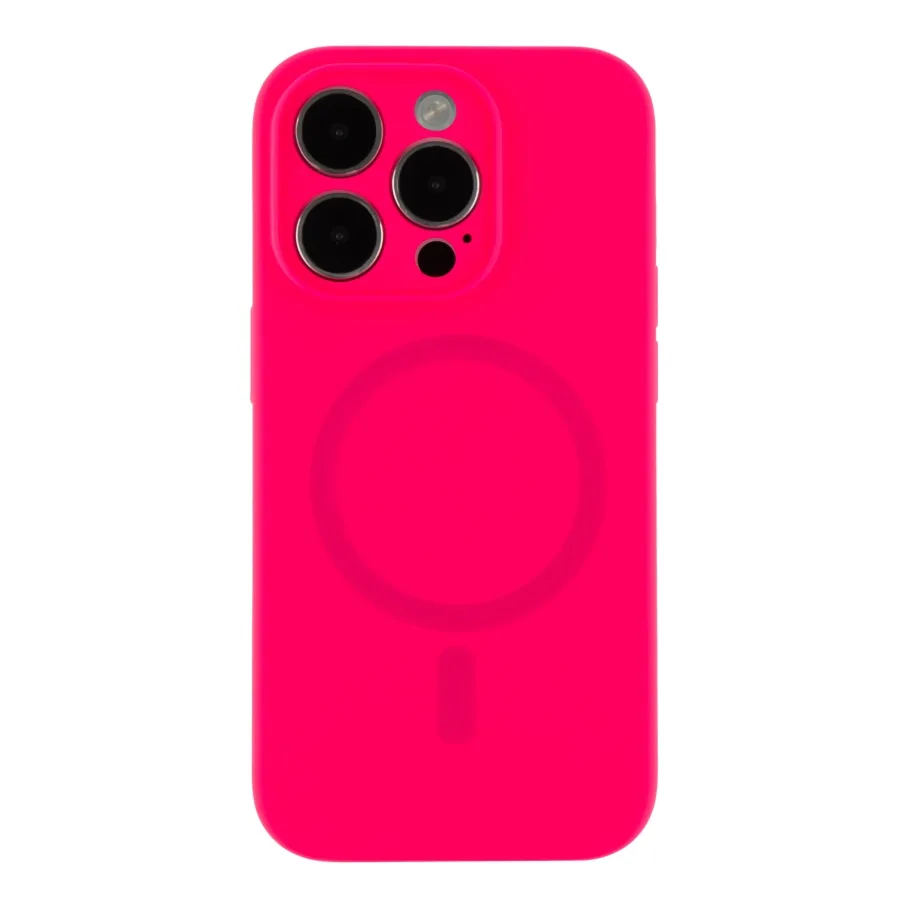 Чохол Glow Silicone Case Full Camera with Magsafe для iPhone 14 Pro Max Hot pink
