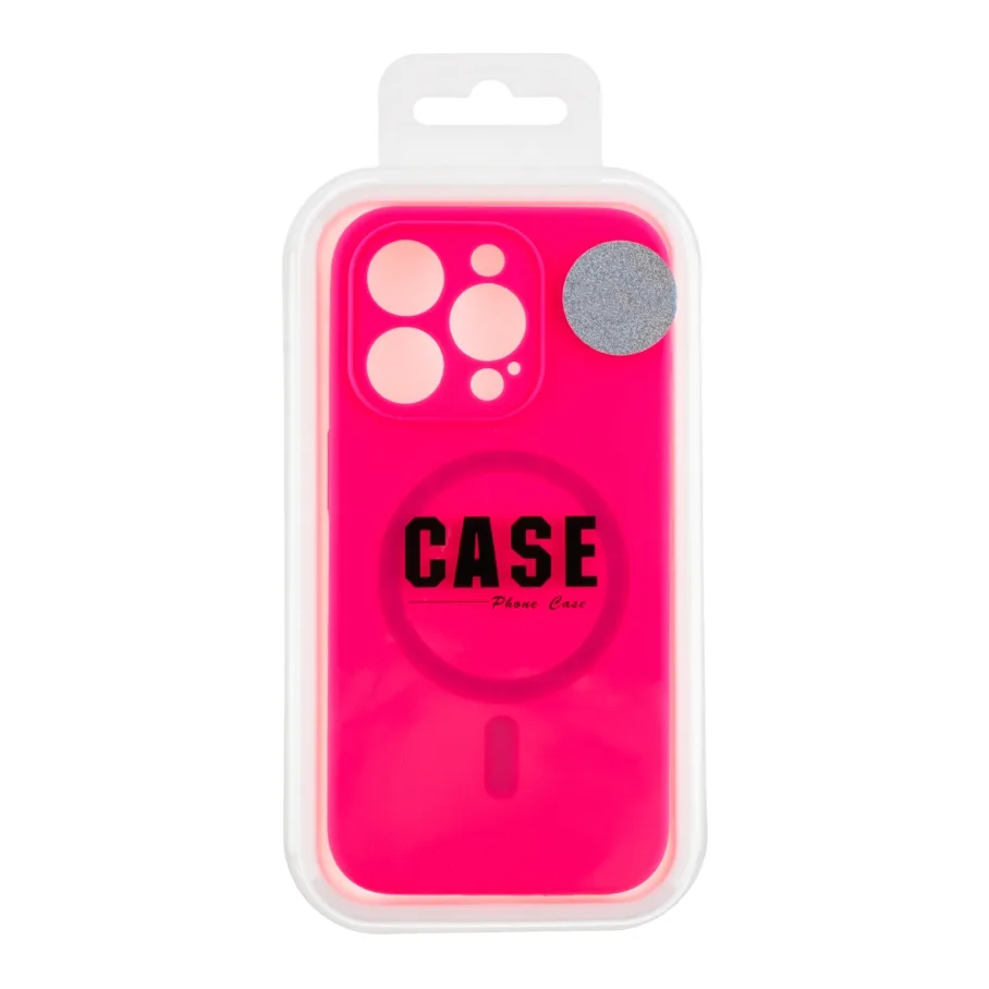 Чохол Glow Silicone Case Full Camera with Magsafe для iPhone 14 Pro Max Hot pink