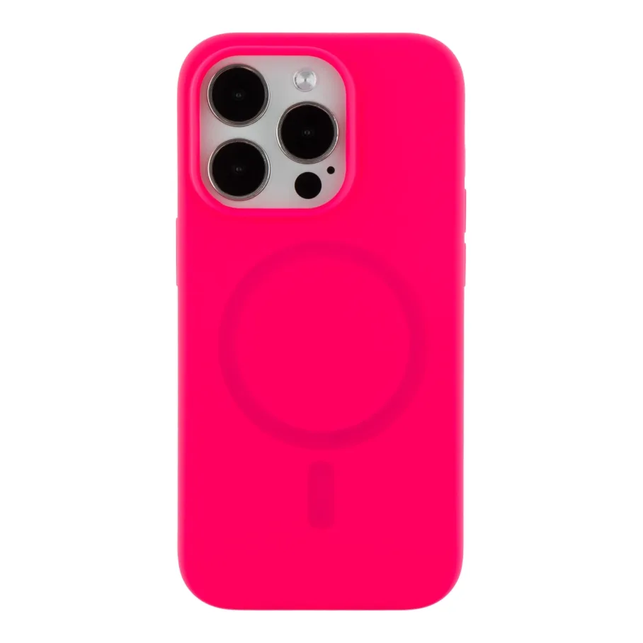 Чохол Glow Silicone Case with Magsafe для iPhone 14 Pro Max Hot pink
