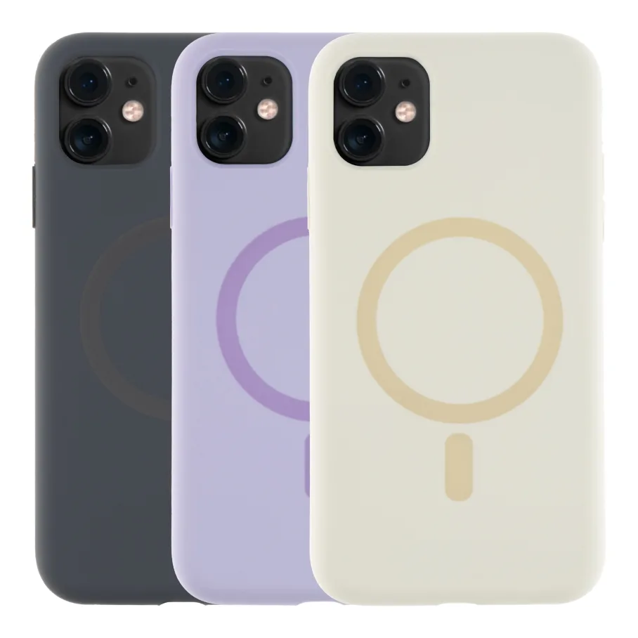 Чохол Glow Silicone Case with Magsafe для iPhone 11 Hot pink