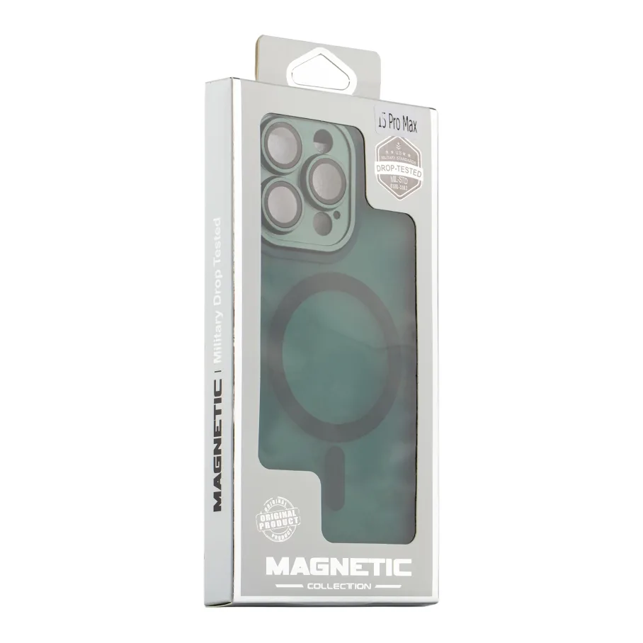 Чохол TPU+PC Magnetic Matte Camera Lens with Magsafe для iPhone 14 Pro Max Dark Green