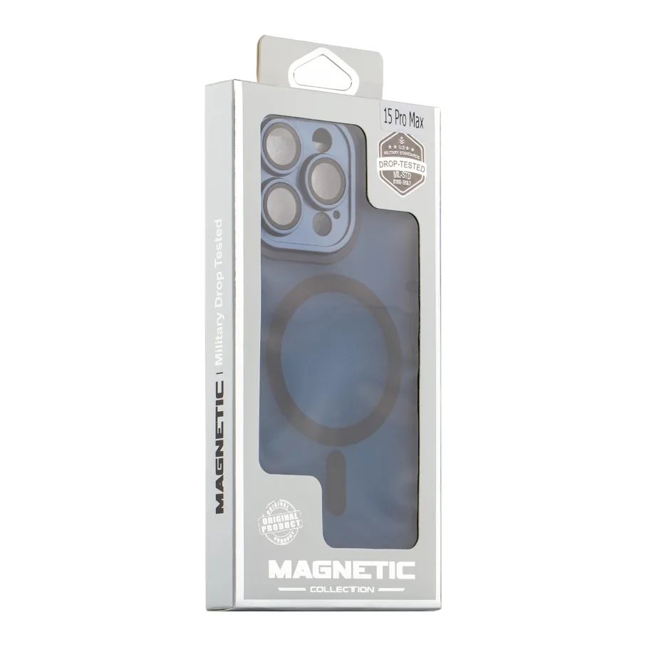 Чохол TPU+PC Magnetic Matte Camera Lens with Magsafe для iPhone 14 Pro Max Dark Blue