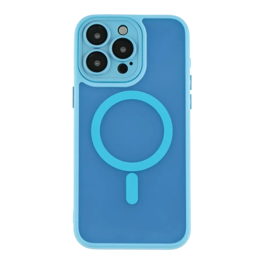 Чохол TPU+PC Magnetic Matte Camera Lens with Magsafe для iPhone 14 Pro Max Blue