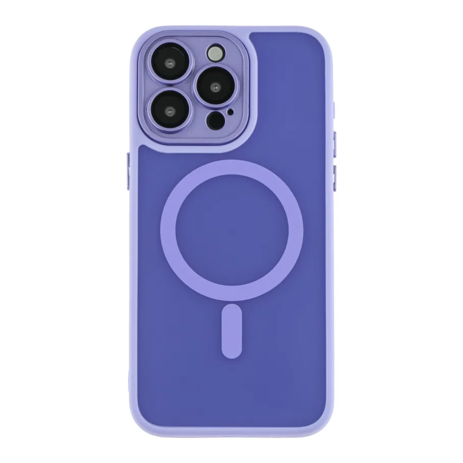 Чохол TPU+PC Magnetic Matte Camera Lens with Magsafe для iPhone 13 Pro Purple