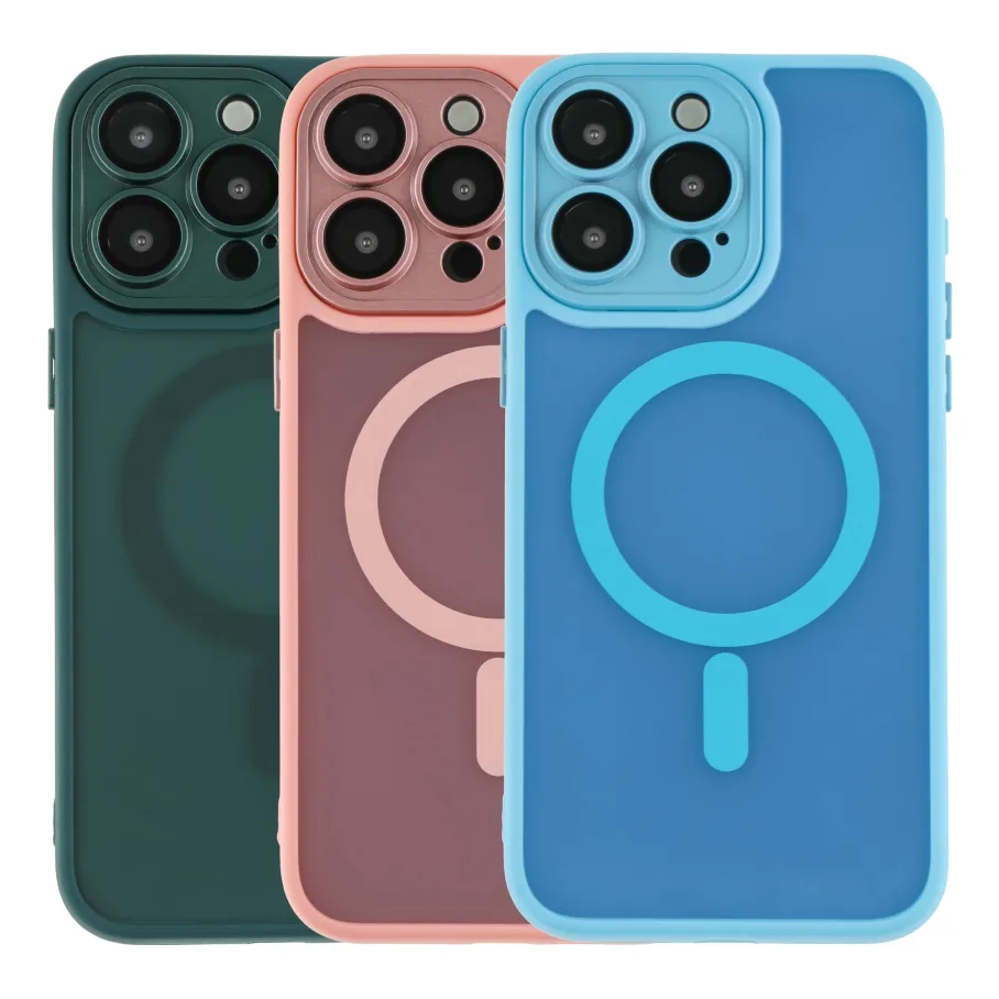 Чохол TPU+PC Magnetic Matte Camera Lens with Magsafe для iPhone 13 Pro Purple