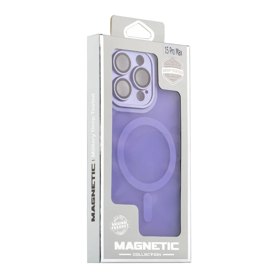 Чохол TPU+PC Magnetic Matte Camera Lens with Magsafe для iPhone 13 Pro Purple