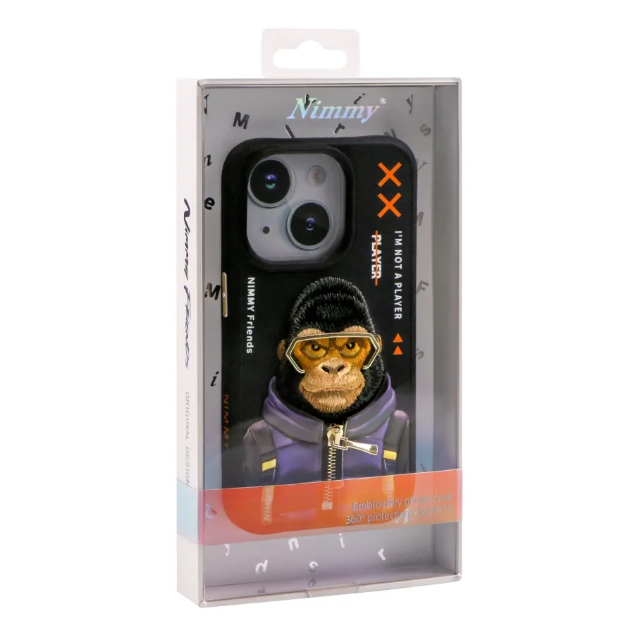 Чохол TPU+PC Nimmy 3D with Metal Buttons для iPhone 15 Bear Khaki