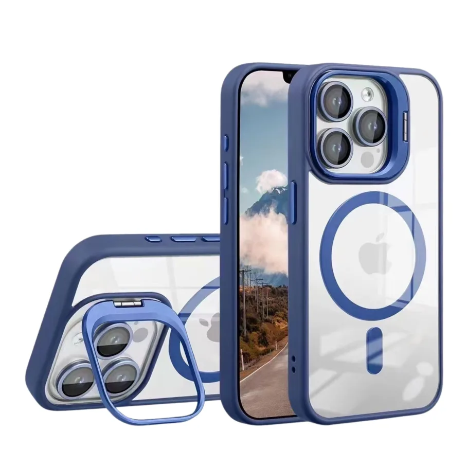Чохол TPU+PC+Metal Stand Case with MagSafe and Camera Lenses для iPhone 14 Pro Max Green