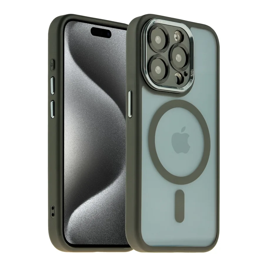 Чохол TPU+PC+Metal Calais with MagSafe для iPhone 15 Pro Max Pink