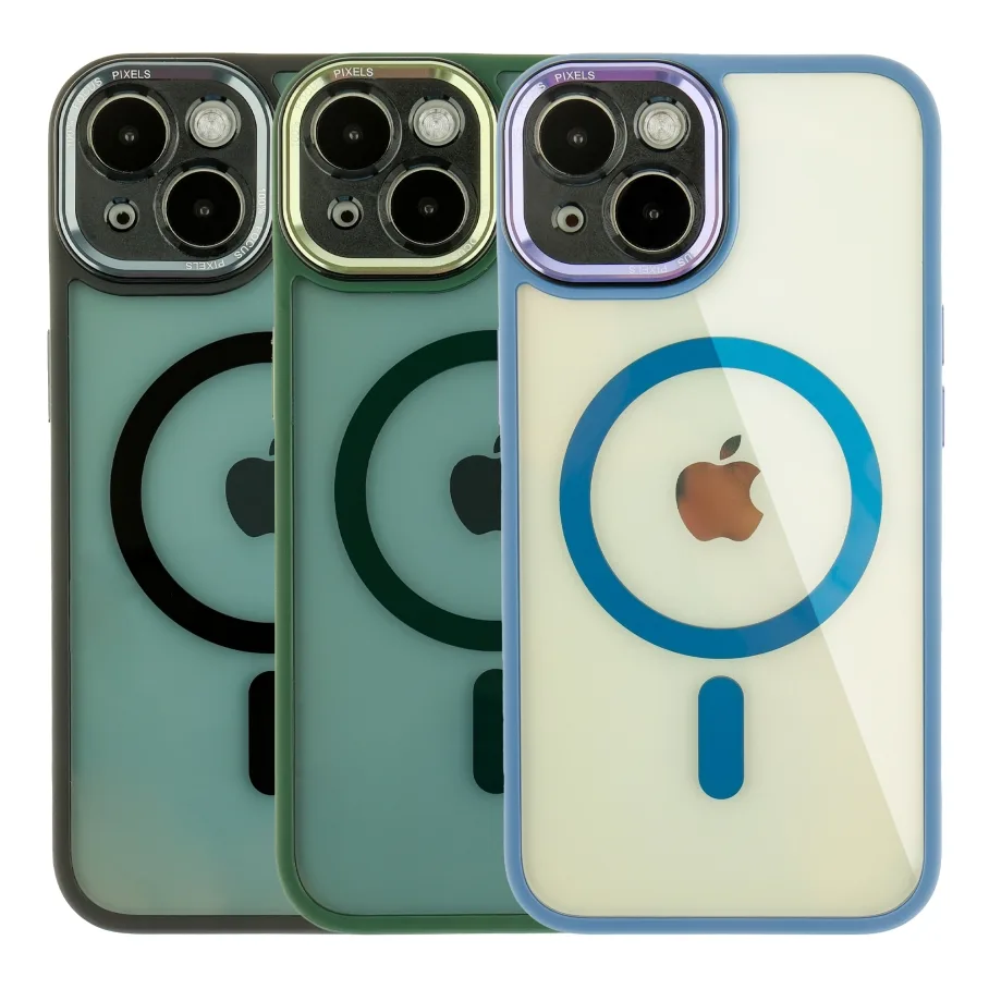 Чохол TPU+PC+Metal Calais with MagSafe для iPhone 15 Black