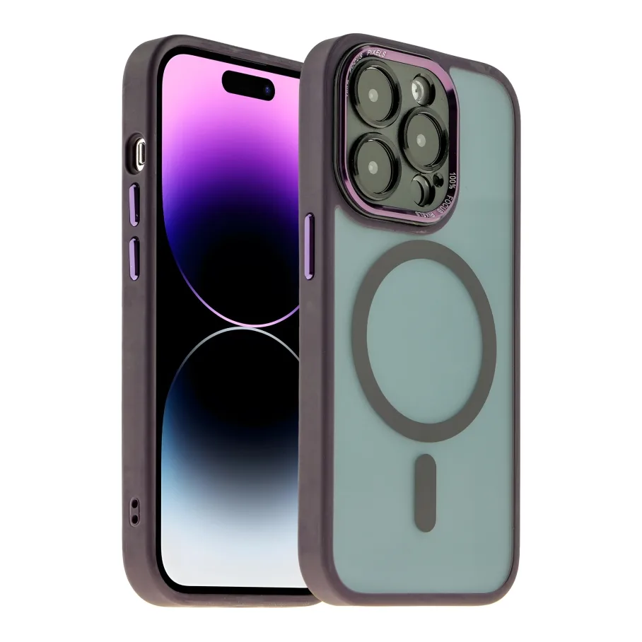 Чохол TPU+PC+Metal Calais with MagSafe для iPhone 14 Pro Max Light Blue