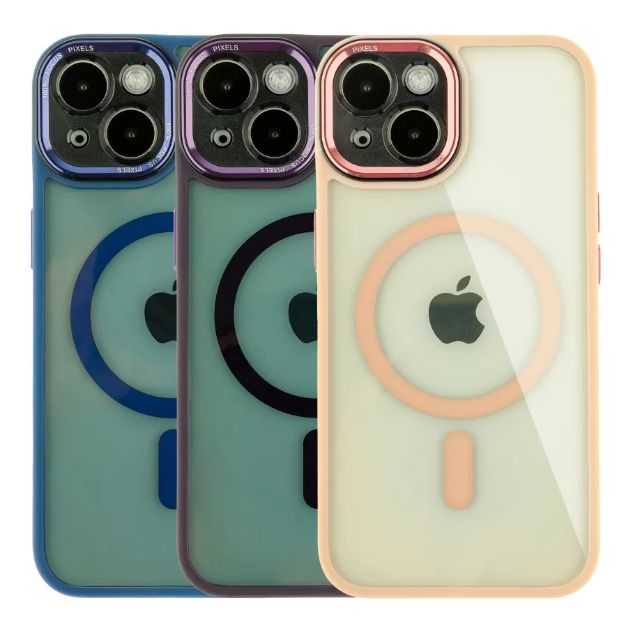 Чохол TPU+PC+Metal Calais with MagSafe для iPhone 14 Dark Blue