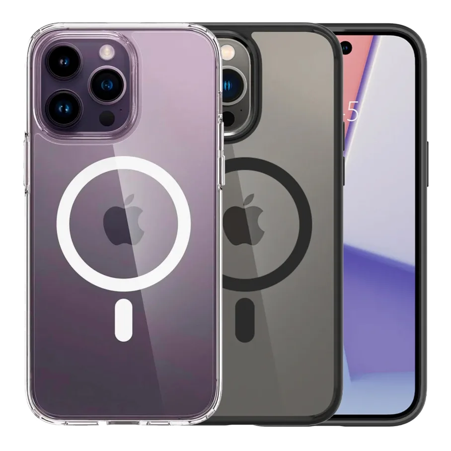 Чохол TPU+PC Spigen Ultra Hybrid with Magsafe для iPhone 14 Pro Transparent