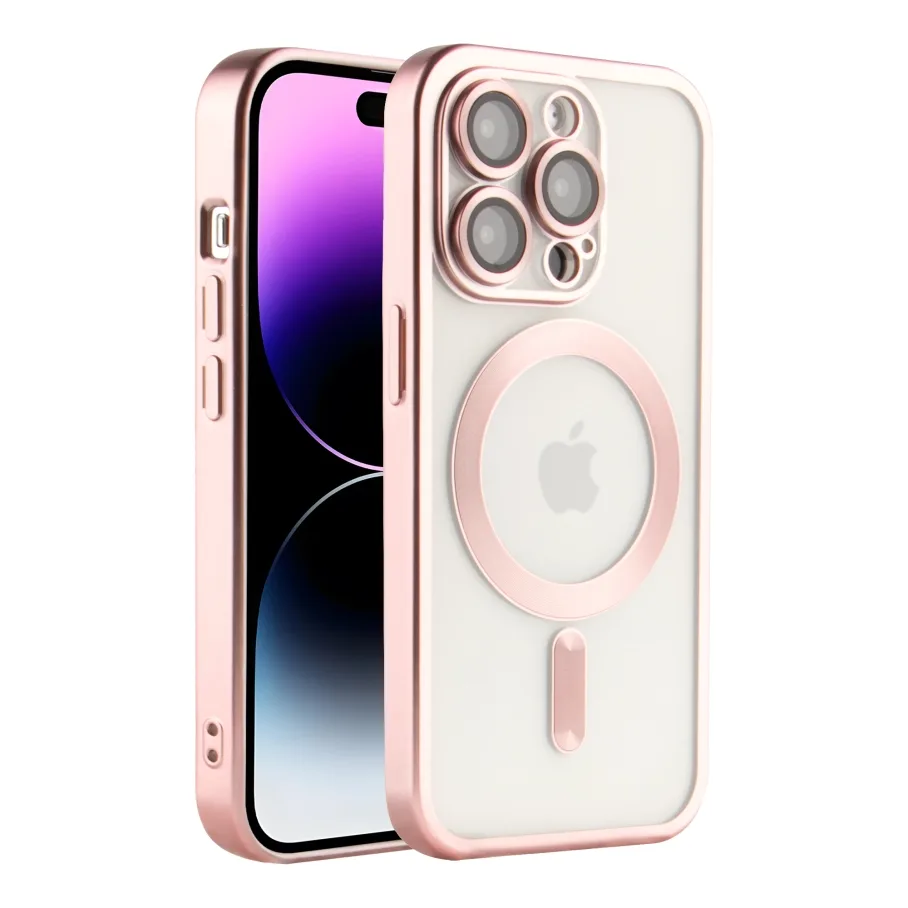 Чохол TPU Metallic Chrome Full Camera with Magsafe для iPhone 14 Pro Max Chrome Blue