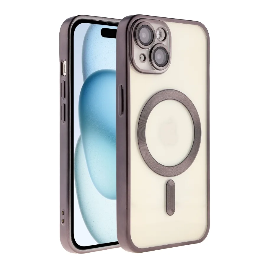 Чохол TPU Metallic Chrome Full Camera with Magsafe для iPhone 15 Chrome Silver