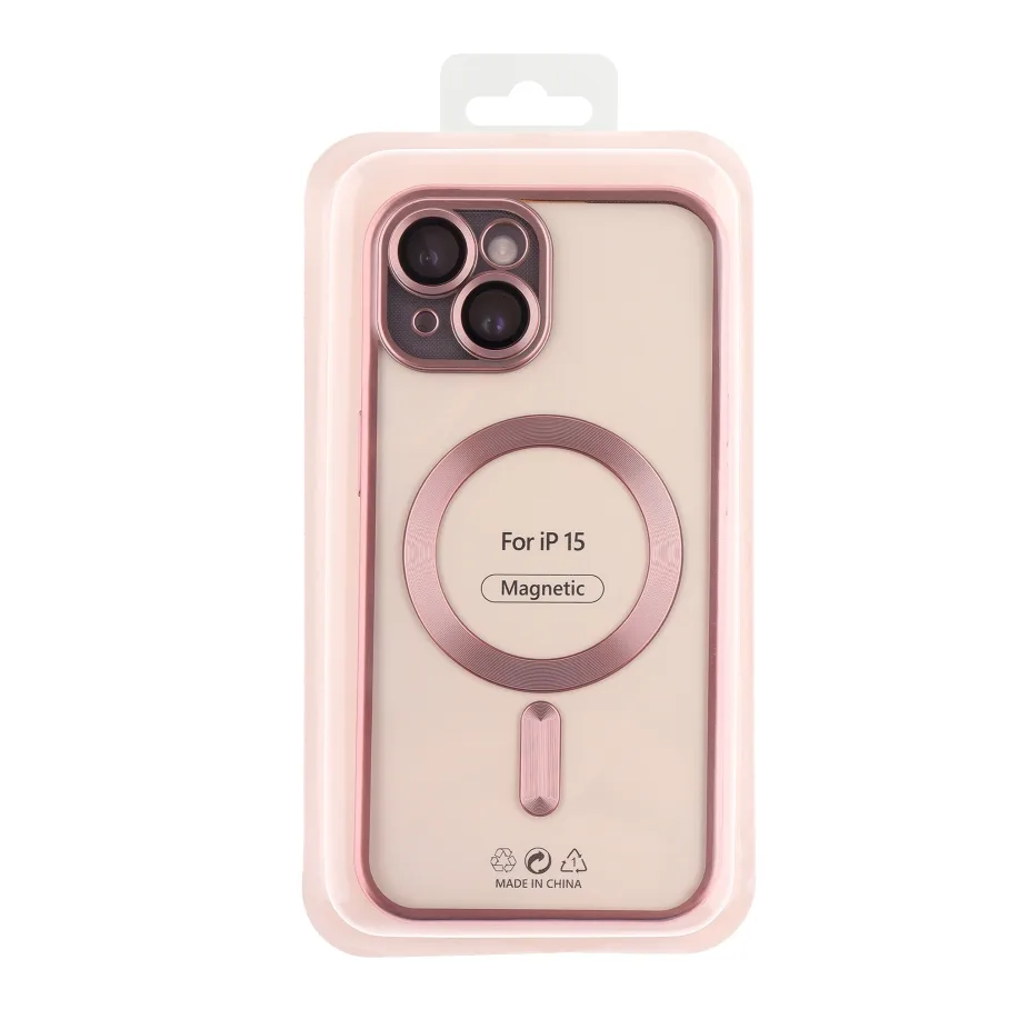 Чохол TPU Metallic Chrome Full Camera with Magsafe для iPhone 15 Chrome Silver