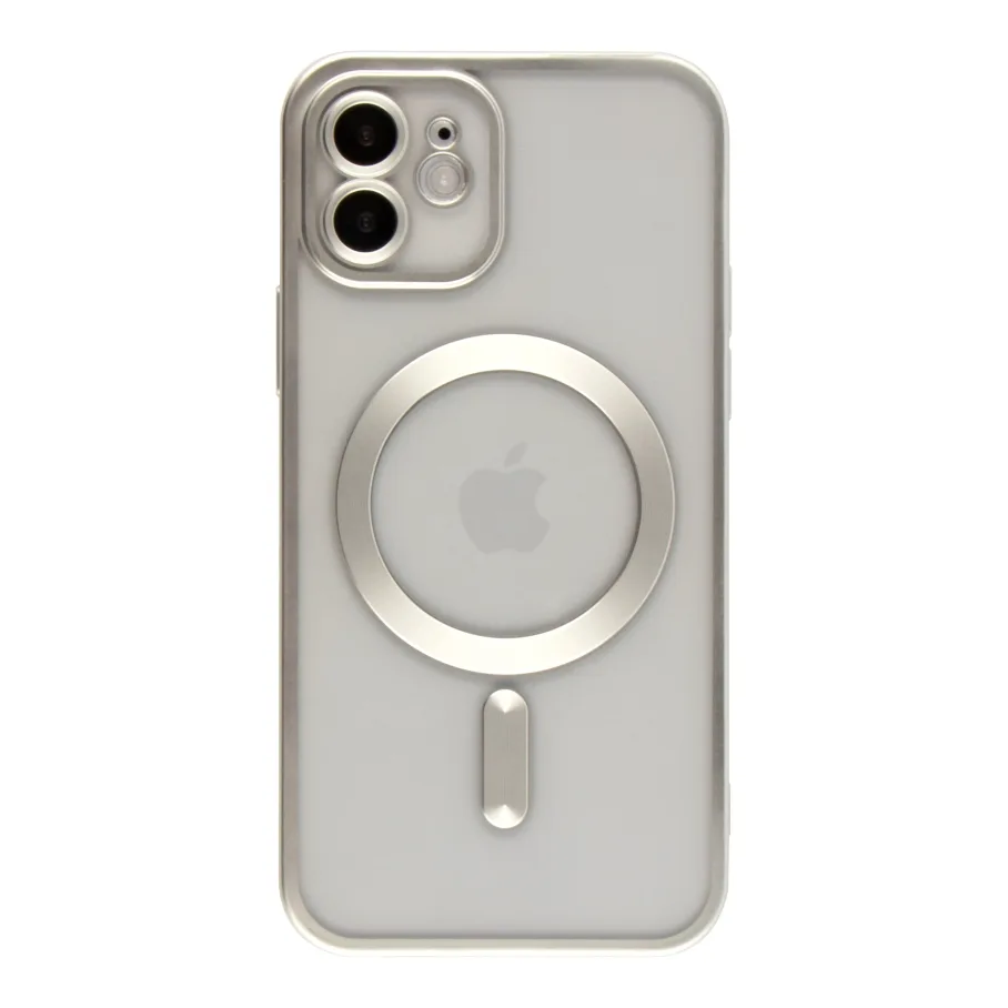 Чохол TPU Metallic Chrome Full Camera with Magsafe для iPhone 12 Chrome Silver