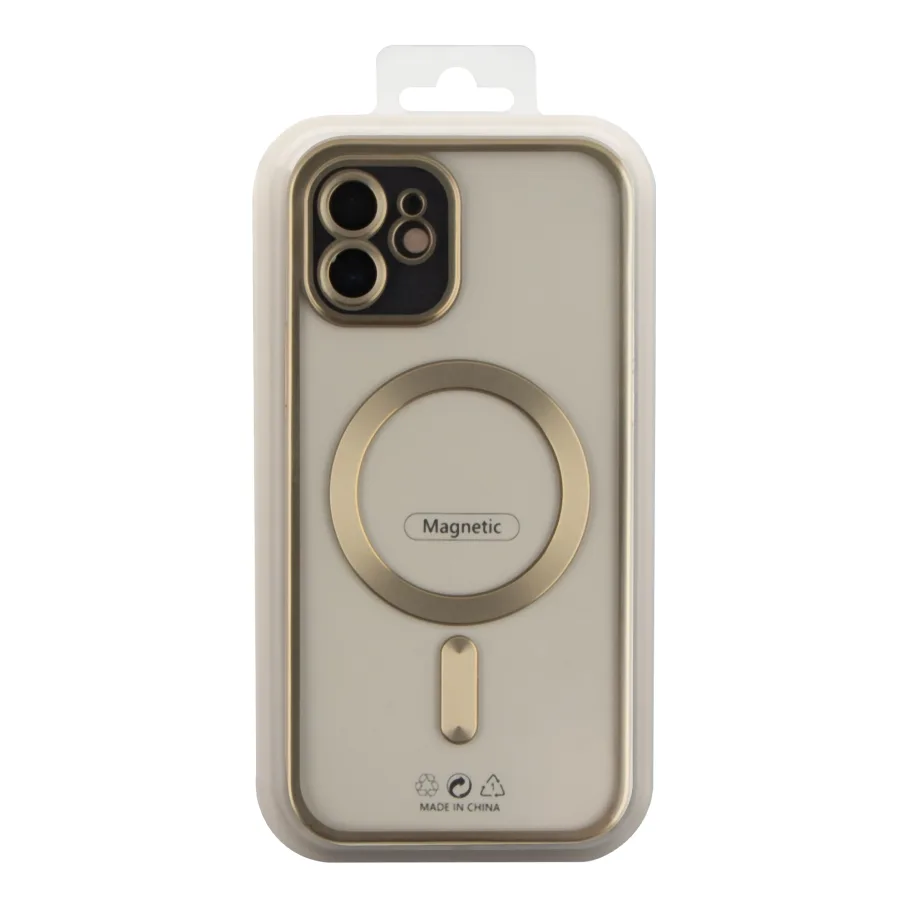 Чохол TPU Metallic Chrome Full Camera with Magsafe для iPhone 12 Chrome Gold