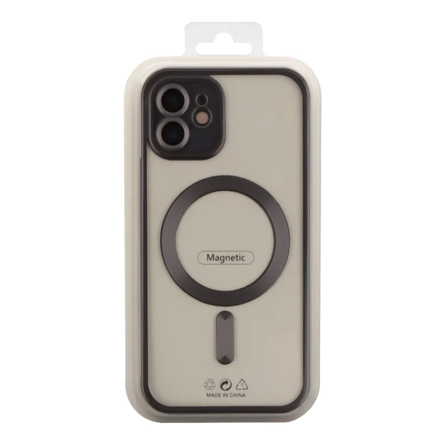 Чохол TPU Metallic Chrome Full Camera with Magsafe для iPhone 11 Chrome Black