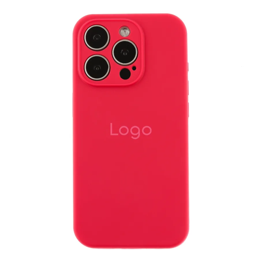 Чохол Silicone Case Full Size with Frame для iPhone 15 Pro Max 37.Rose Red