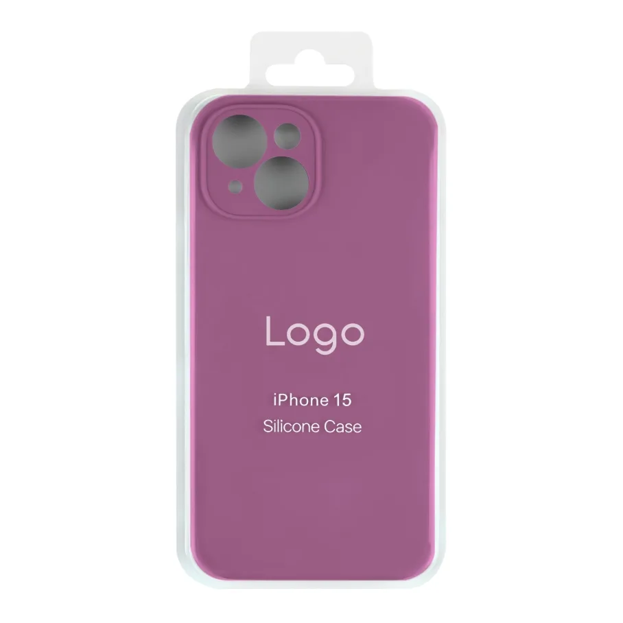 Чохол Silicone Case Full Size with Frame для iPhone 15 68.Blackcurrant
