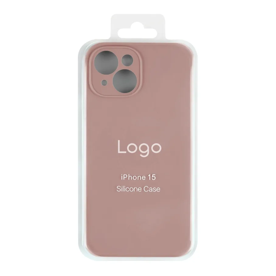 Чохол Silicone Case Full Size with Frame для iPhone 15 19.Pink Sand