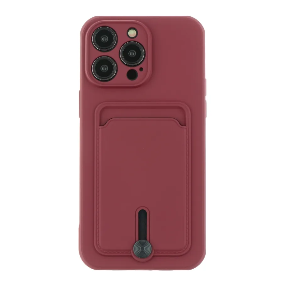 Чохол TPU Colorfull Pocket Card для iPhone 14 Pro Max Maroon