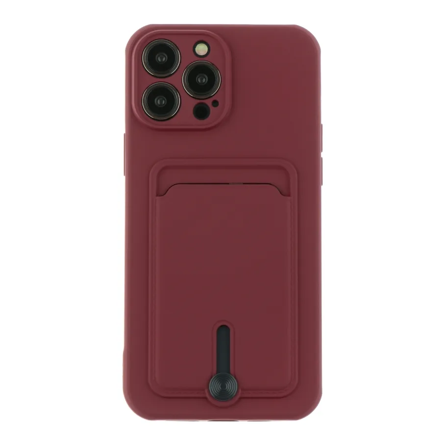 Чохол TPU Colorfull Pocket Card для iPhone 13 Pro Max Maroon