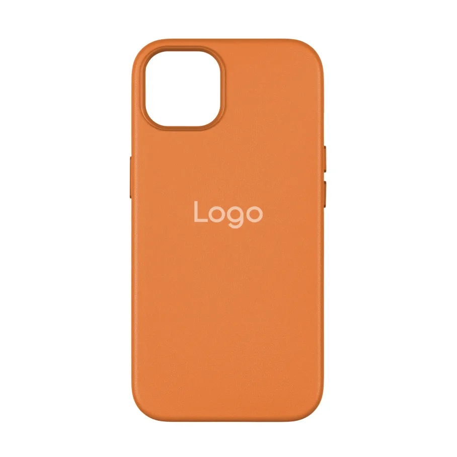 Чохол Leather Case with MagSafe для iPhone 15 Orange