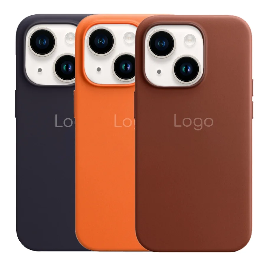 Чохол Leather Case with MagSafe для iPhone 14 Crimson