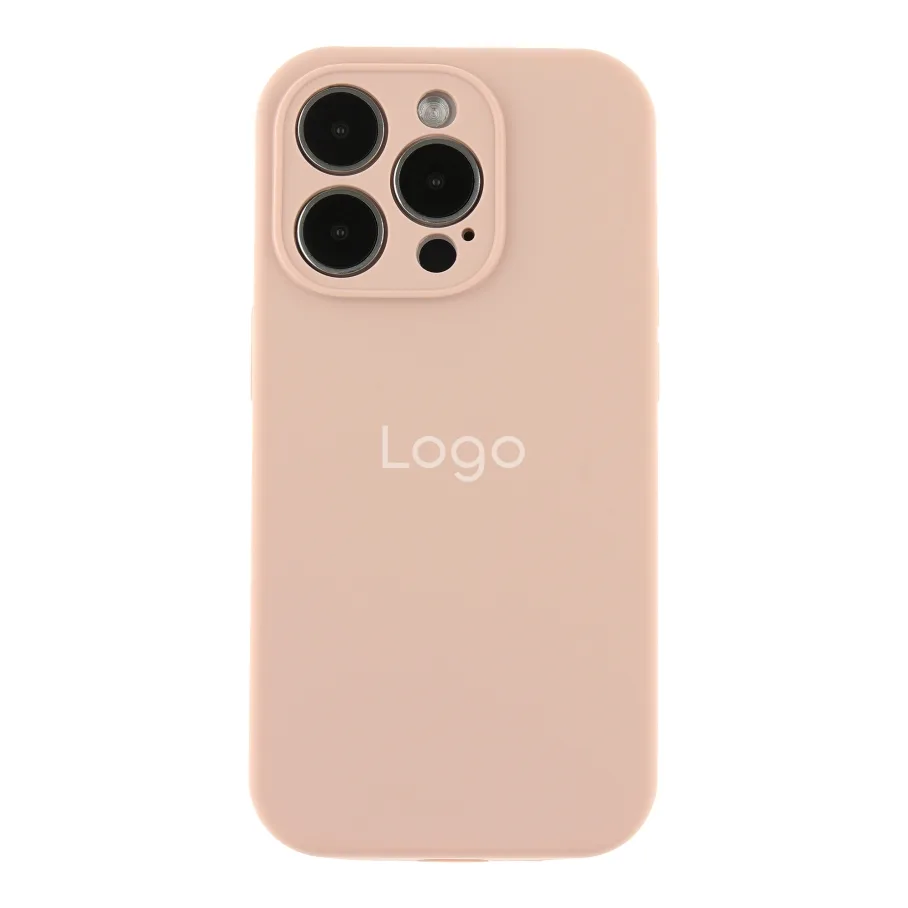Чохол Silicone Case Full Size with Frame для iPhone 14 Pro Max 19.Pink Sand