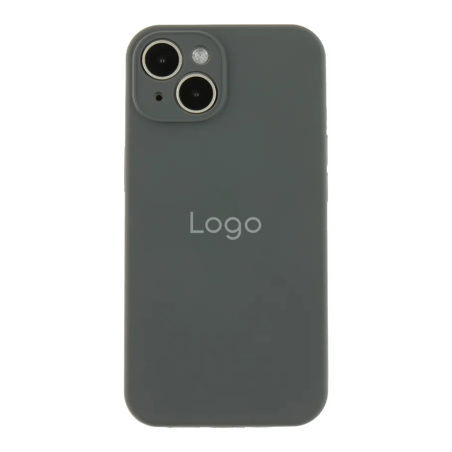 Чохол Silicone Case Full Size with Frame для iPhone 14 15.Dark Grey